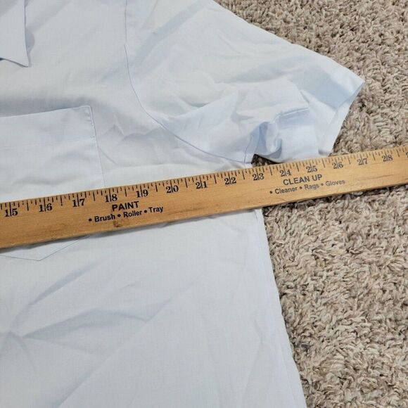 Orvis Shirt Women’s 14 Blue Button Up Shirt Short Sleeve Casual Lightweight - Picture 5 of 8